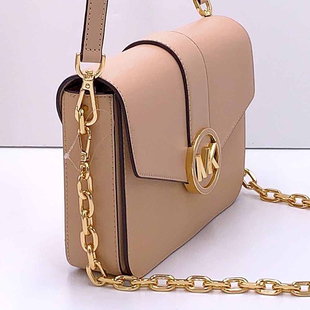 MICHAEL KORS CARMEN MEDIUM CONVERTIBLE SHOULDER BAG BUFF COLOR - Picture 5 of 16